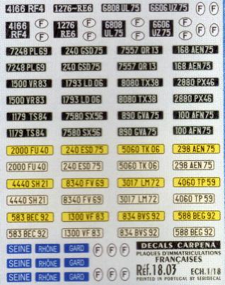Colorado 01803 PLAQUES IMMATRICULATION FRCS Plastic models 1:0