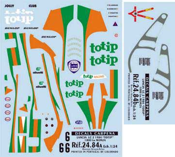 Colorado 02484 LANCIA LC22 1984 TOTIP 1/24 Maquettes 1:0