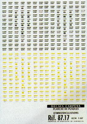 Colorado 08717 Plaques immatric.anc+mod Plastic models 