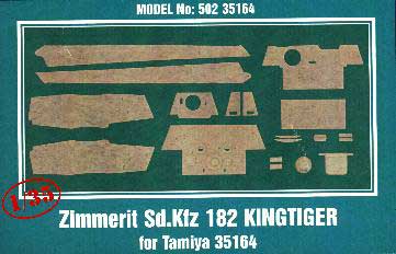 Mirage Hobby 50235164 ZIMMERIT KINGTIGER 182 Maquettes 1:35