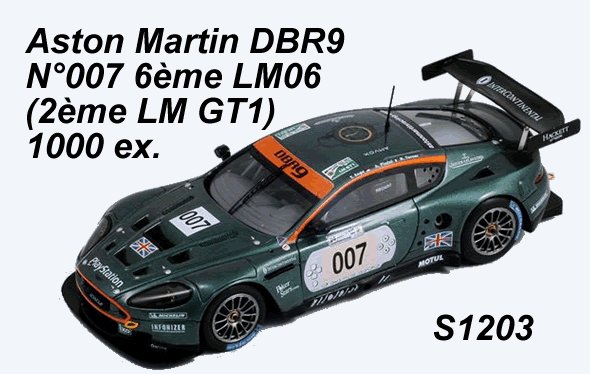 Spark 1203 Aston Martin DBR9 #007 6ème Le Mans 2006 (2ème Le Mans GT1) T. Enge – A. Piccini – D. Turner 1000ex. Die cast 1:43 Spark 1203 Aston Martin DBR9 #007 6ème Le Mans 2006 (2ème Le Mans GT1) T. Enge – A. Piccini – D. Turner 1000ex. Die cast 1:43