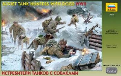 Zvezda 3611 CHASS. CHARS RUSSES avec CHIENS Maquettes 1:35