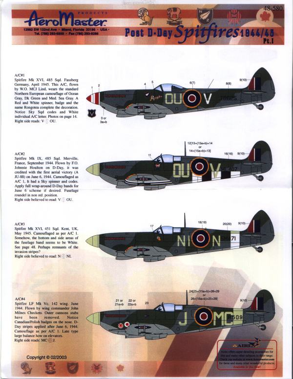 SPITFIRE 1944-1945 PARTIE I