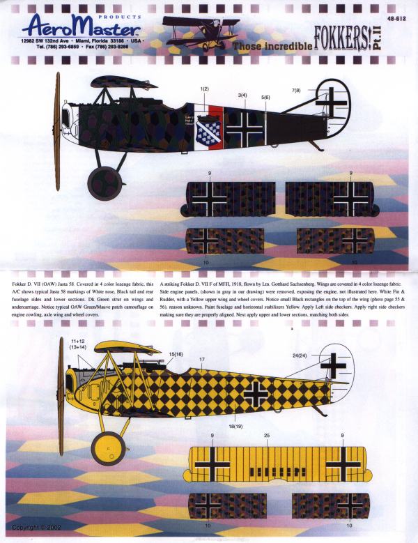Aeromaster 48612 FOKKERS D VII PARTIE II Maquettes 1:48 Aeromaster 48612 FOKKERS D VII PARTIE II Maquettes 1:48
