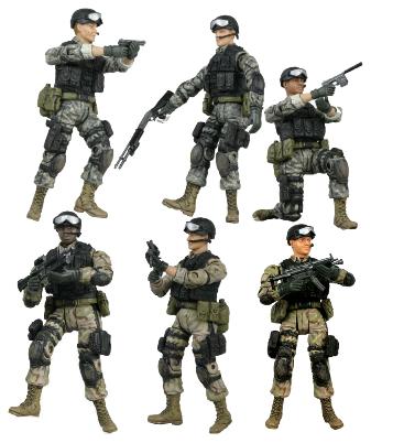 Bravo Team 73000D Assortiment DELTA FORCE x12  Die cast 1:18