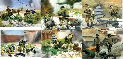 Bravo Team 75300F Assortiments BRAVO TEAM SOLDIER X12 Die cast 1:18