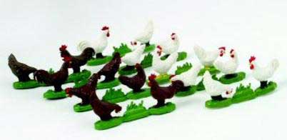 Britains 40970 Poules brunes et blanches Die cast 1:32