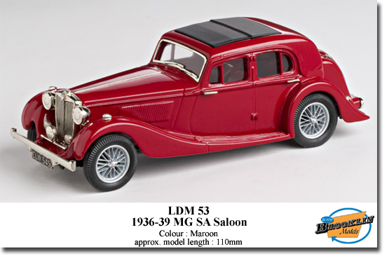 Brooklin LDM53 MG SA SALOON 1936-39 Die cast 1:43 Brooklin LDM53 MG SA SALOON 1936-39 Die cast 1:43