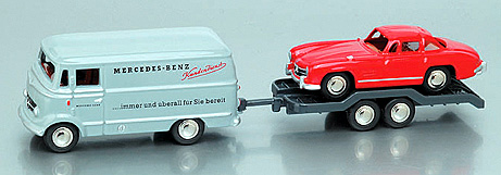 MERCEDES L 319 avec Remorque et MERCEDES 300 SL