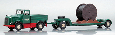 Bub 07050 KAELBE K650 avec Remorque Porte ENGIN et ROULEAU CABLE Miniatures 1:87