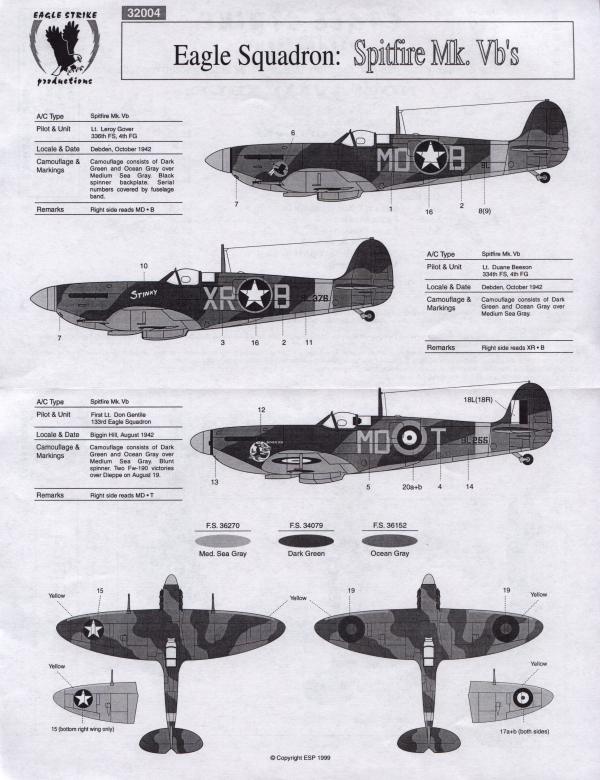 EAGLE SQDN SPITFIRE MK V