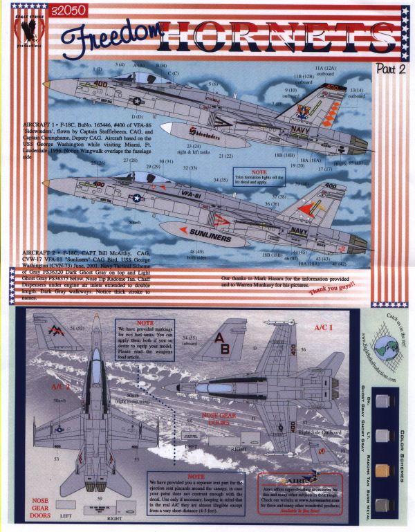 Eagle Strike Productions 32050 FREEDOM HORNETS F18C PARTIE II Maquettes 1:32