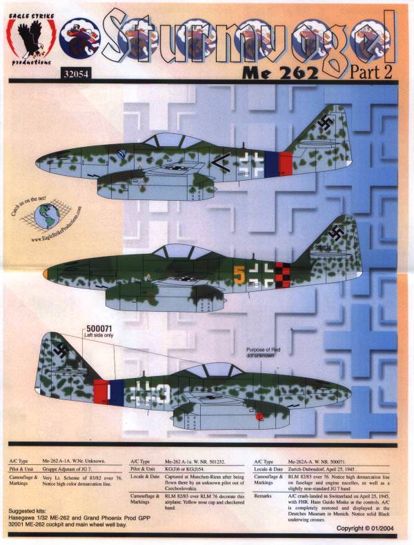 Eagle Strike Productions 32054 STURMVOGEL PARTIE II ME 262 Plastic models 1:32