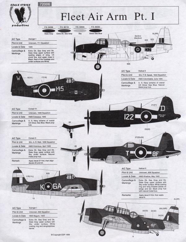 Eagle Strike Productions 72006 FLEET AIR ARM PARTIE I UK Plastic models 1:72
