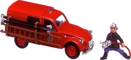 Eligor 100744 CITROEN 3 CV POMPIERS ECHELLE TUYAU avec figurine Die cast 1:43