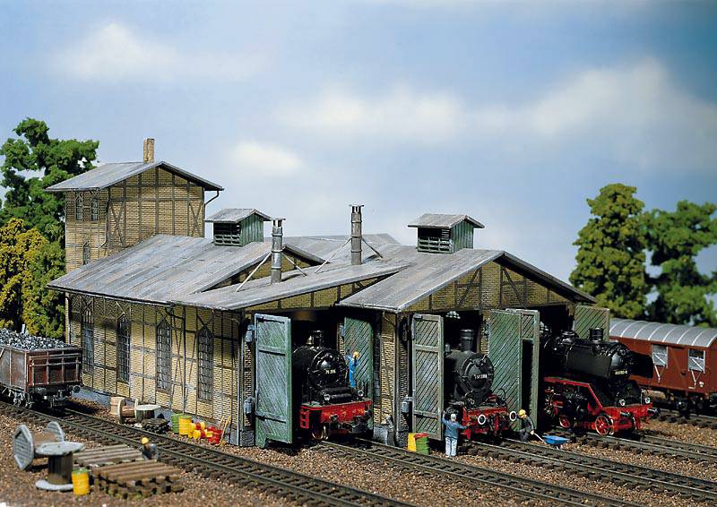 Faller 120160 REMISE A LOCOMOTIVE 3 PL 0160 HO Maquettes 