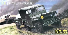 Heller 81105 JEEP WILLIS + TRAILER Plastic models 1:35 Heller 81105 JEEP WILLIS + TRAILER Plastic models 1:35