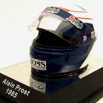 M4 HA02 Casque Alain Prost 1985 Die cast 1:6