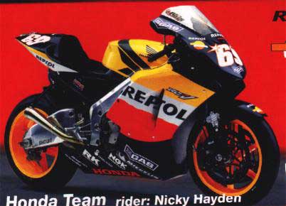 New Ray RAC1 Honda BIAGGI + nicky HAYDEN X10 Miniatures 1:12 New Ray RAC1 Honda BIAGGI + nicky HAYDEN X10 Miniatures 1:12