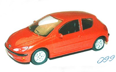 Paradcar 099 Peugeot 206 2 PORTES Die cast 1:43