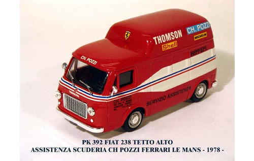 Progettok PK392 Fiat 238 TOIT SURELEVE ASSISTANCE CH.POZZI Le Mans 1978 Die cast 1:43