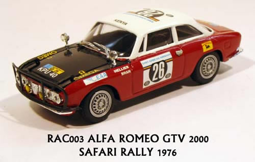 Progettok RAC003 ALFA ROMEO GTV 2000 SAFARI RALLY 1976 Miniatures 1:43 Progettok RAC003 ALFA ROMEO GTV 2000 SAFARI RALLY 1976 Miniatures 1:43