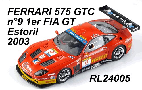 Redline 24005 Ferari F575 Maranelo #9 VAINQUEUR Estoril FIA GT 2003 F. Babini - P. Peter 95, Die cast 1:24