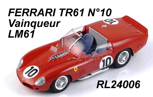 Redline 24006 Ferrari TR 61 VAINQUEUR LM61 O.GENDEBIEN / P.HILL 95, Die cast 1:24