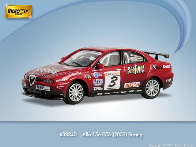 Ricko 38840 ALFA ROMEO 156 GTA Racing 1/87 Die cast 1:87