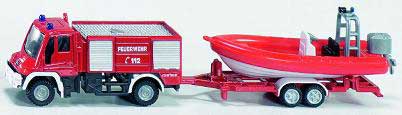 Unimog pompiers + bateau