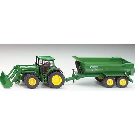 John Deere avec chargeur et benne basculante