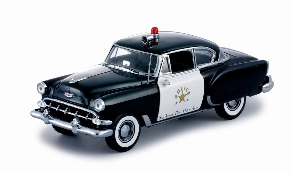 Sunstar 1706 CHEVROLET BEL AIR SAN ANTONIO Police CAR 1954 Die cast 1:18