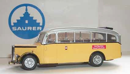 Tek-hoby 5301 SAURER 3CT1D BUS POSTAL TOIT OUVERT Miniatures 1:43