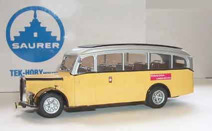 Tek-hoby 5302 SAURER 3CT1D BUS POSTAL TOIT FERMÉ Miniatures 1:43