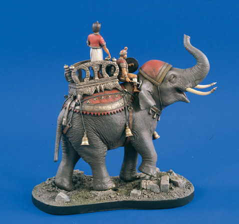 Verlinden 1719 ELEPHANT GUERRE KMERS 54 MM Plastic models 